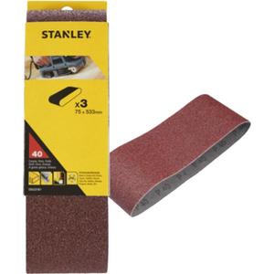 Bandes abrasives multi-paquet Stanley 75x533mm pour ponceuses à bande et disques de ponçage - Product Image 1