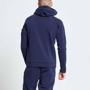 Survêtement de gymnastique en coton biologique de haute qualité à capuche fermeture éclair complète attrayant conception unie Style solide ensembles de techniques lavées d'hiver - Product Image 4