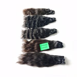 Vente en gros d'extensions de cheveux humains vierges indiens 100% naturels Double trame faisceaux de branches brutes ondulés cheveux humains profonds - Product Image 5
