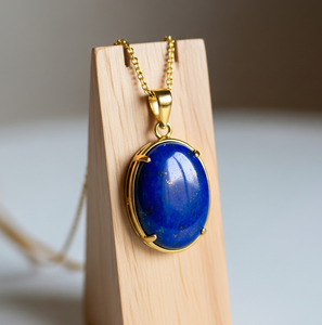 Wholesale 925 Sterling Silver Dainty Chain Bohemian Natural <b>Lapis</b> <b>Lazuli</b> Oval Shape <b>Pendant</b> Healing Crystal Fashion <b>Pendants</b> - Product Image 6