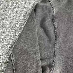 Sudaderas con capucha de invierno para hombre con diseño personalizado, hombros caídos, 100% algodón, lavado ácido, bordado básico, servicio OEM/ODM - Product Image 6