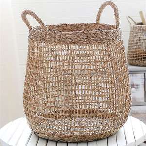 Cestas de ratán con asas para algas marinas, cesta de mimbre para almacenamiento de plantas, ideal para regalo - Product Image 3