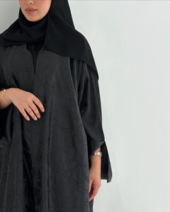 Abaya Negra de Seda Personalizada al por Mayor, Antiarrugas, Hecha a Mano, Calidad Premium, Lujosa, Elegante, Tradicional Islámica Turca Musulmana - Product Image 2