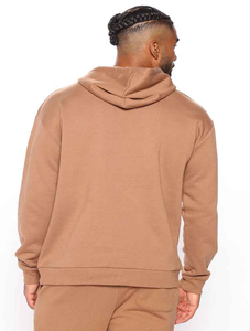 Men's Heavyweight Cotton Pullover Sweatsuit Solid Pattern Sport Jogger Suit with Eco-Friendly Track Sports Wear - Product Image 2