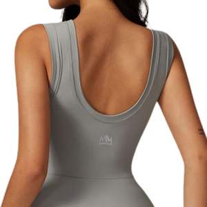 <b>Women</b> Sleeveless One Piece Jumpsuit With Wrap Skirt Detail Stretch Fit Bodycon Casual Streetwear <b>Outfit</b> - Product Image 5