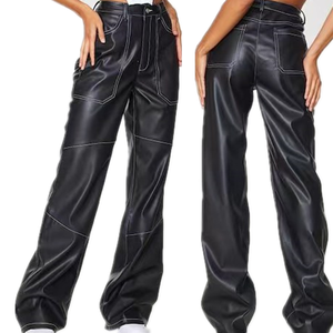 Pantalons streetwear pour femmes à la mode pantalons en cuir pu design élégant mode moderne vêtements de qualité supérieure - Product Image 1
