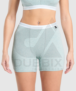 กางเกงขาสั้นลายซี่โครงสำหรับผู้หญิงกางเกงขาสั้น100% ผ้าฝ้ายสำหรับผู้หญิงติดโลโก้ได้ตามต้องการ - Product Image 1