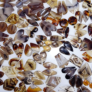 Paires de cabochons en agate naturelle du Montana, pierres précieuses polies de haute qualité, tailles personnalisables pour la fabrication de bijoux - Product Image 5