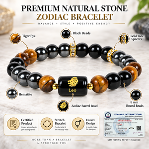 Bracelet Zodiac certifié triple protection, perles de cristal naturel de 8 mm avec breloque Zodiac pour hommes et femmes - Product Image 5