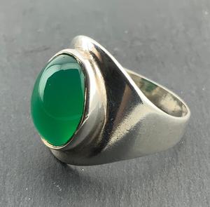 925 Sterling Silver Handmade Classic <b>Ring</b> Oval Cut Green Onyx Perfect Natural Gemstone <b>Crystal</b> Wedding Anniversary Gift for - Product Image 3