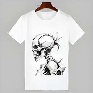 Camiseta Casual Unisex OEM/ODM 100% Algodón de Alta Calidad, Personalizable con Logotipo, Cuello Redondo, Hombros Caídos, Diseño en Blanco, Transpirable para Hombre - Product Image 3