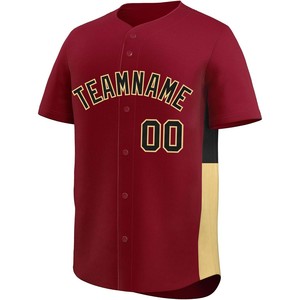 Maillot de baseball personnalisé avec nom d'équipe brodé, maille, bouton complet, chemise d'uniforme de softball pour jeunes, matériel à séchage rapide, aspect sergé - Product Image 5