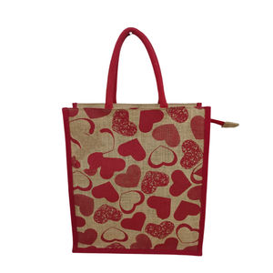 KVR Sac fourre-tout en jute marron naturel pour cadeaux, personnalisé, avec motif de marque de distributeur - Product Image 3