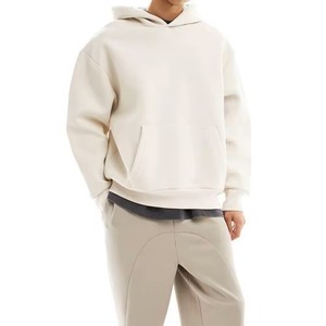 เสื้อฮู้ดผ้าฟลีซคอตตอน 340GSM สำหรับฤดูหนาว แบบขายส่ง ทรงโอเวอร์ไซส์สำหรับผู้ชาย พร้อมโลโก้สั่งทำ กันน้ำและเป็นมิตรกับสิ่งแวดล้อม - Product Image 4