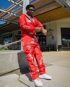 Abrigo deportivo personalizado con estampado de apliques, conjunto de 2 piezas, trajes para correr, chándal cortavientos, conjunto corto para hombre - Product Image 6