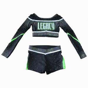 Uniforme de joie personnalisé élégant avec tissu extensible de haute qualité et couleurs vives idéal pour les compétitions de cheerleading et l'équipe - Product Image 1