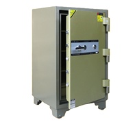 Coffre-fort à 2 clés WELKO S1200 Gold, étanche, ignifuge, en acier inoxydable de 2 mm, avec serrure à empreintes digitales, ignifuge jusqu'à 1200°C