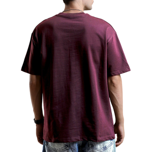 เสื้อยืดผู้ชายโอเวอร์ไซส์ผ้าคอตตอน100% พรีเมี่ยม, ทรงหลวมไหล่ปล่อยยาวปกติกำหนดโลโก้ได้เอง - Product Image 2