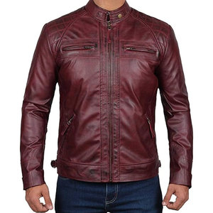 Chaqueta de Cuero para Hombre Otoño, Estilo Urbano Popular con Cuello Alto y Cremallera, 100% Lona, Chaqueta al por Mayor para Hombre - Product Image 4