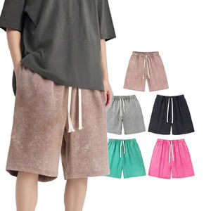 Nueva tendencia, pantalones cortos de alta calidad para hombre, pantalones cortos de verano de algodón pesado, lisos, de gran tamaño, de secado rápido, lavado ácido para hombre - Product Image 1