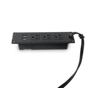 Regleta de alimentación empotrada SafeConnect de EE. UU. con 3 salidas y doble USB A Conveniente para oficina y carcasa Hecho en Vietnam - Product Image 1