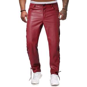 Pantalones de cuero PU brillantes Unisex de alta calidad totalmente personalizables con logotipo propio recién llegado pantalones de chándal de lona informales gran oferta - Product Image 1