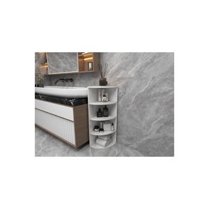 Multi-Purpose <b>Corner</b> Bookcase & Bookshelf White Chipboard Scandinavian Design Four-Tier Disassembled Versatile Storage Solution - Product Image 2