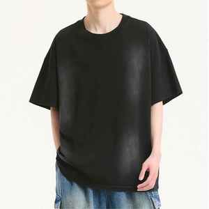 2025 unisexe Vintage mode T-Shirt personnalisé dégradé couleur coupe ample goutte épaule 100% coton Offre Spéciale en gros lavé - Product Image 1