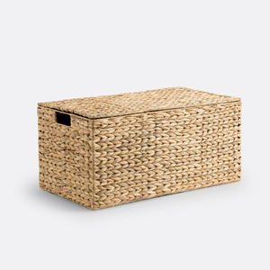 Cajas organizadoras de lujo plegables para guardar artículos esenciales, de alta calidad, tejidas con jacinto de agua. - Product Image 4