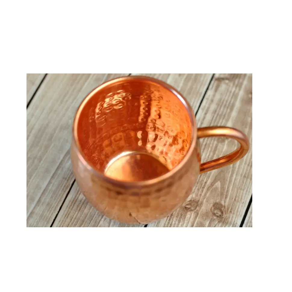 Tasses à bière en cuivre antique Moscow Mule martelé Mule Tasse à café en cuivre 16 OZ Tasse en cuivre massif à bas prix