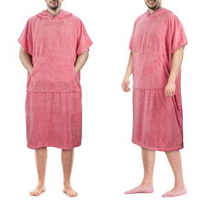 High Quality <b>Microfiber</b> Adult Surf Poncho Hooded Bath <b>Beach</b> <b>Towel</b> with Custom Logo Embroidery Digital Print Cotton Material - Product Image 1