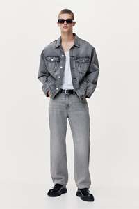 กางเกงยีนส์ผู้ชายสีเข้มหลวมและทรงตรงใส่สบาย & กางเกงยีนส์100% ใส่ในชีวิตประจำวันขายส่ง - Product Image 6