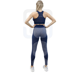 <b>Top</b> Premium Quality Custom Logo Women Active Wear Yoga Leggings and <b>Tops</b> Set Spandex/Polyester Quick Dry & Breathable - Product Image 2
