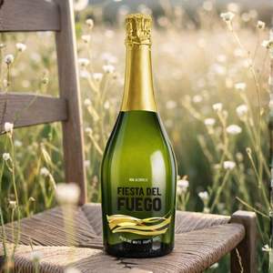 Fiesta del Fuego, Jugo de Uva Blanco Espumoso 100% Airen, 0.0% ABV, Jugo de Uva Espumoso Español, 750 ml - Product Image 3