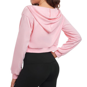Custom Logo Streetwear Women Sweatshirt Pullover Gym Hoodies Breathable Women Crop Hoodie Ladies Casual Crop Top Hoodie - Product Image 6