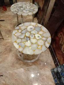 Ensemble de table basse en quartz cadre en bois de taille standard pour salon meubles de maison élégant Design classique Style moderne noir - Product Image 3