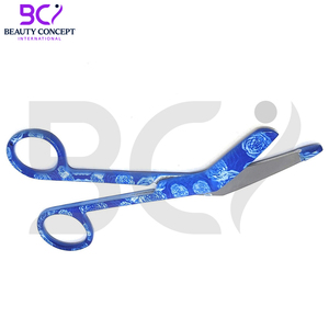 Tijeras de vendaje quirúrgico hechas a mano de la mejor calidad de acero inoxidable con impresión de logotipo personalizado de Color azul y blanco - Product Image 2