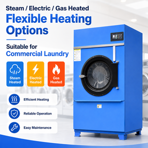 Séchoir industriel GQ-100 50 kg, 27 kW, 380 V, 33 tr/min, chauffé à la vapeur, électrique ou au gaz, pour blanchisserie - Product Image 2