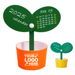 Carino decorazione Desktop e portapenne funzionale Calendario da tavolo creativo 2025 con Design floreale - Product Image 1