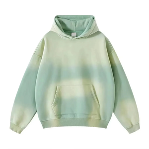 Chất Lượng Cao Đá Axit Rửa Kéo Hơn Đôi Nhiệt Hoodies Mặt Trời Faded Người Đàn Ông Tùy Chỉnh Pháp Terry Áo Len Áo Tại Nhà Máy Giá - Product Image 5