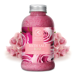 Aromatika Sal Marina Natural de Rosa para Baño 600g con Aceite y Extracto de Rosa de Damasco Rejuvenecedor - Product Image 1
