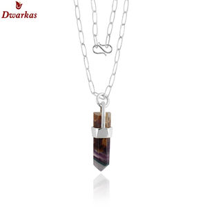 Colgante de piedra de fluorita Natural de Grado Superior 100% hecho a mano Plata de Ley 925 estilo elegante excelente para fiestas o regalos - Product Image 2