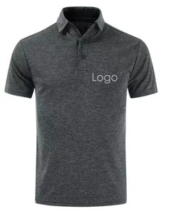 Polo pour homme gris anthracite, logo personnalisé, respirant, polyester et coton piqué, manches courtes, uniforme d'entreprise, usage au bureau, haut - Product Image 1