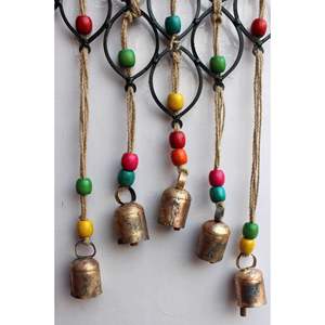 Campanas de Viento Bohemias de Hierro Reciclado, Artesanía con Cuentas Metálicas, Decoración Colgante para Interiores/Exteriores, Patio y Sala de Estar - Product Image 3
