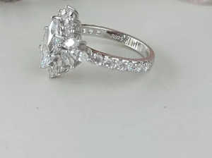 แหวนเพชรโมอิสซาไนต์เงินแท้ 925 ของขวัญสำหรับงานแต่งงาน/งานหมั้น - Product Image 4