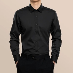 เสื้อแขนเต็มแบบเรียบของผู้ชายเสื้อระบายอากาศได้ดีเสื้อ100% ผ้าฝ้ายออร์แกนิก - Product Image 2