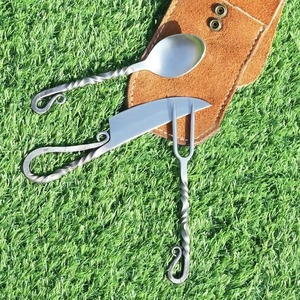 Factory Price Classic Design Medieval Cutlery <b>Set</b> Hand Forged Viking Knife <b>Spoon</b> <b>and</b> <b>Fork</b> Flatware <b>Sets</b> for Giveaways - Product Image 5