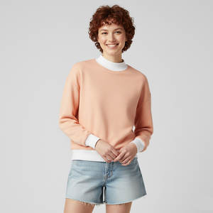 Pull décontracté à col montant bicolore pour femme, tricoté et brodé, collection hiver 2025 – Qualité supérieure, style Alpha Phi - Product Image 4