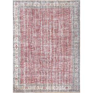 Alfombra de Lana Anudada a Mano de Gran Tamaño, Estilo Vintage, Pae-2698, Patrón Floral Rojo Naranja, para Sala de Estar, Pasillo, Rectangular, para Adolescentes - Product Image 1