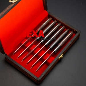 <b>Steak</b> Knife Set with Wooden Box <b>Gift</b> Set Durable J2 Japanes Steel Blades 10-11.9in Length - Product Image 3